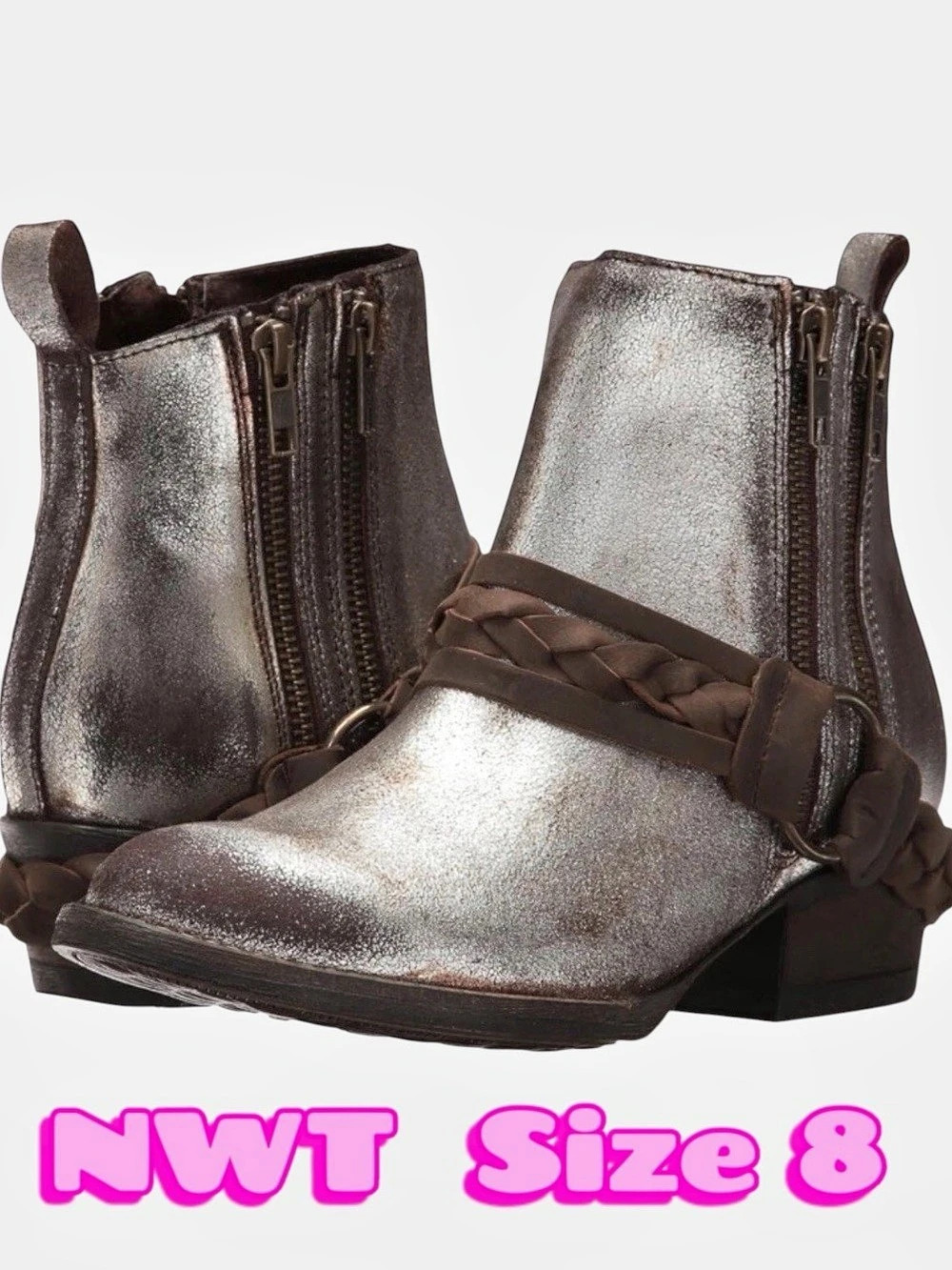 Very Volatile Metallic Booties US 8 NWT